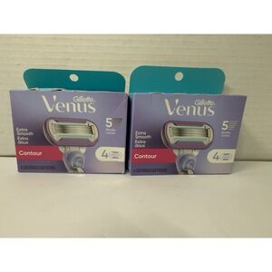 2 New Packs Gillette Venus 5 Blade Extra Smooth Contour Razors 8 Total Cartridge